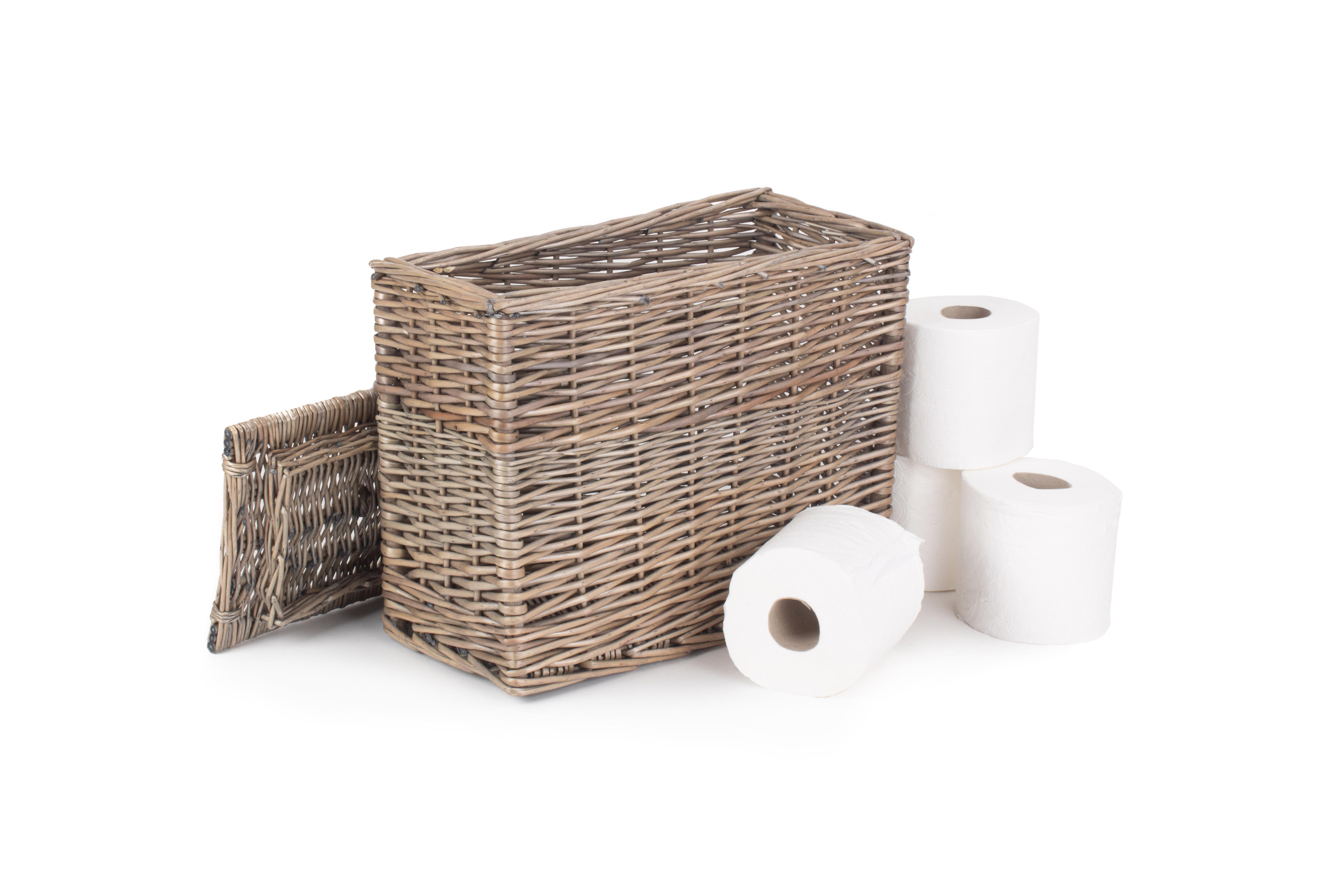 Rectangular Toilet Tidy Lidded Basket Homeware