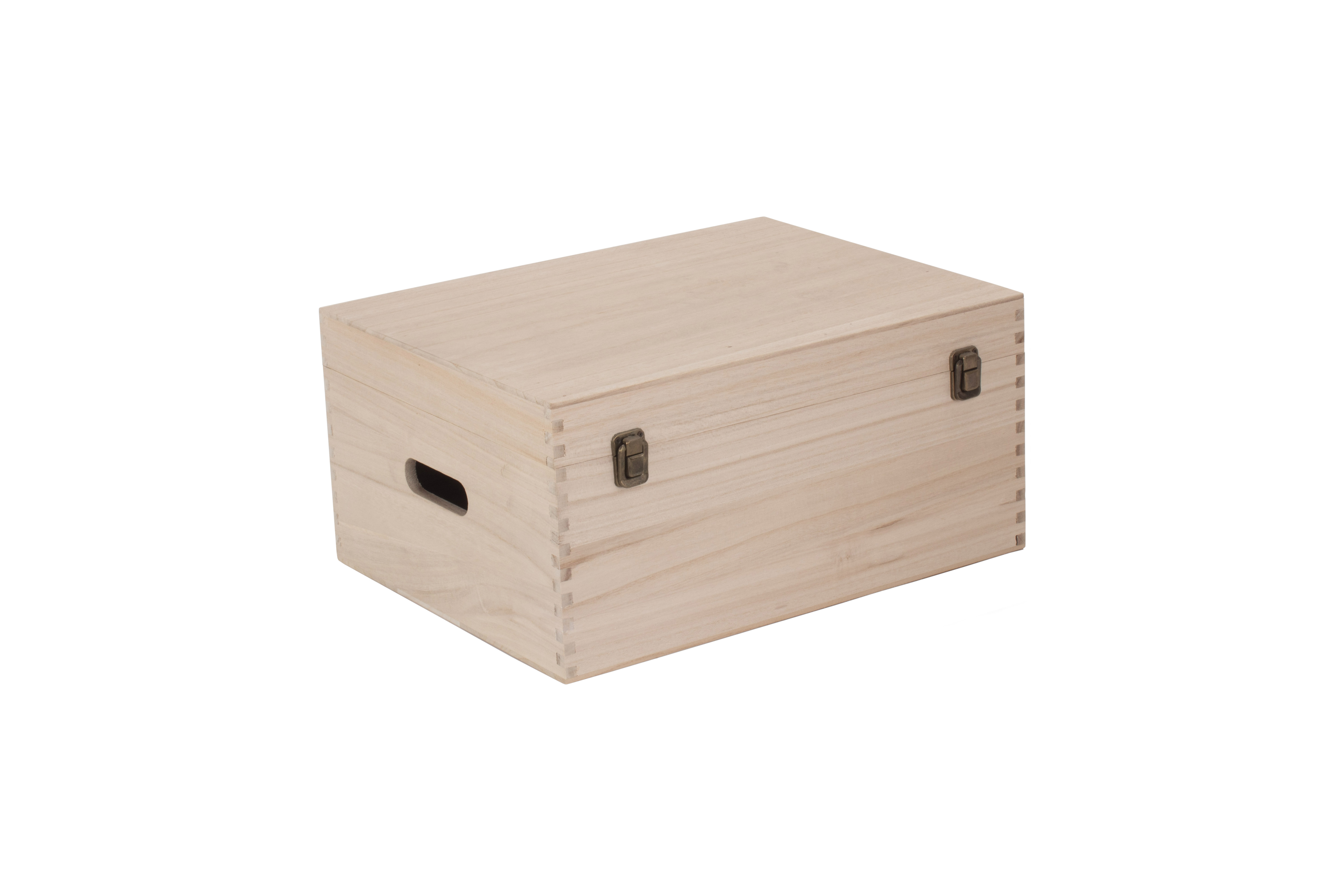 16" Unvarnished Wooden Box Empty Hampers