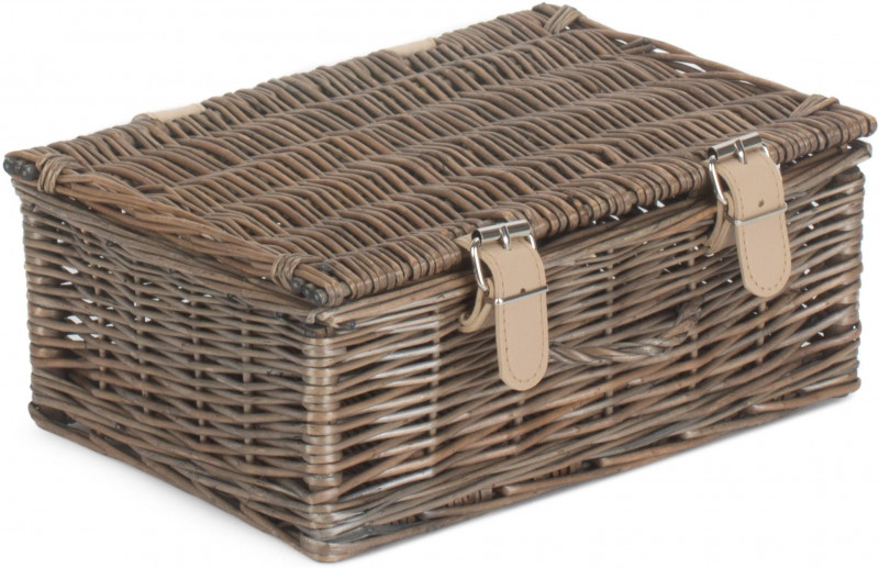 10" Antique Wash Willow Handle Hamper Empty Hampers