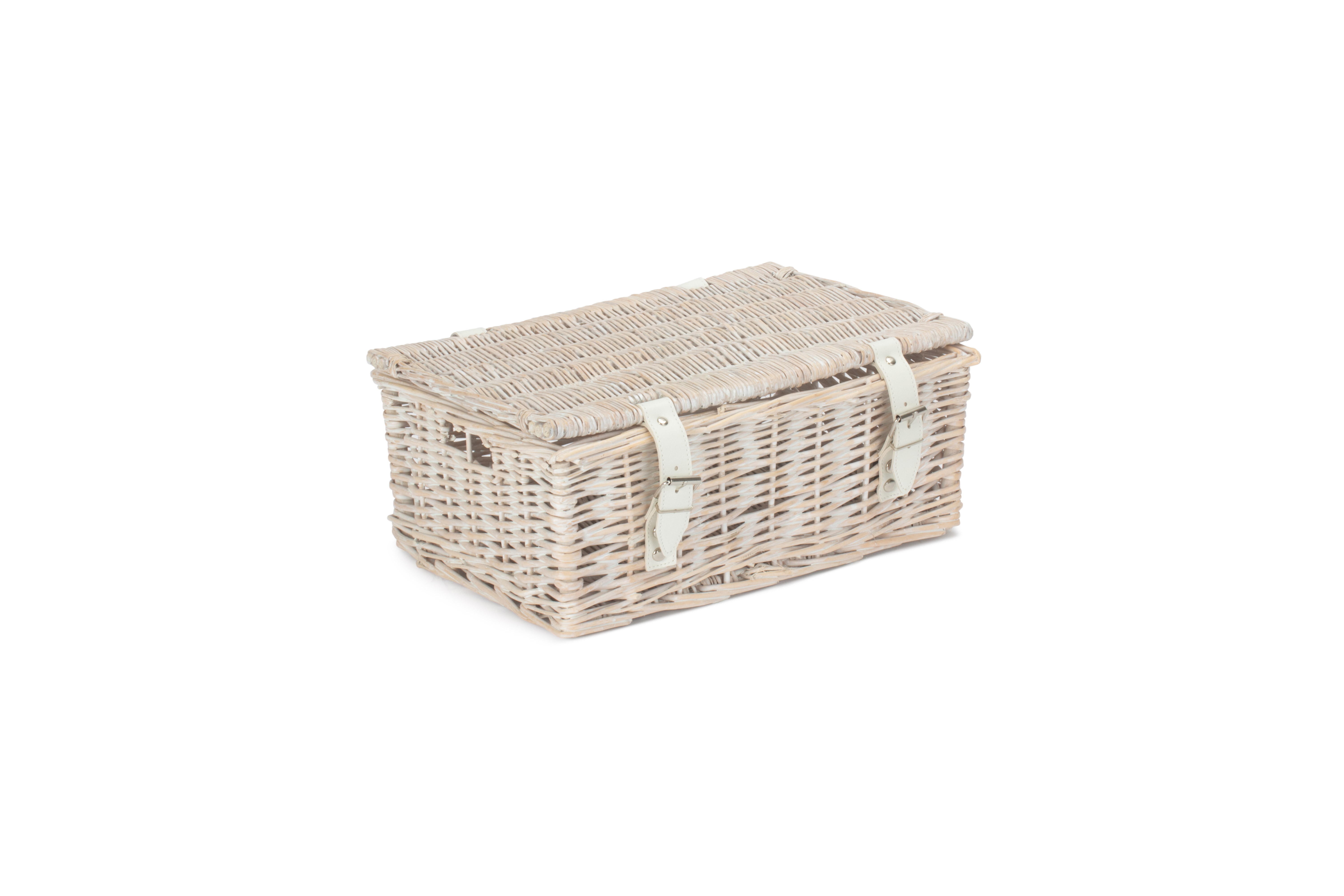 14 Inch Empty Wicker Hamper Basket White Wash Unlined Empty Hampers