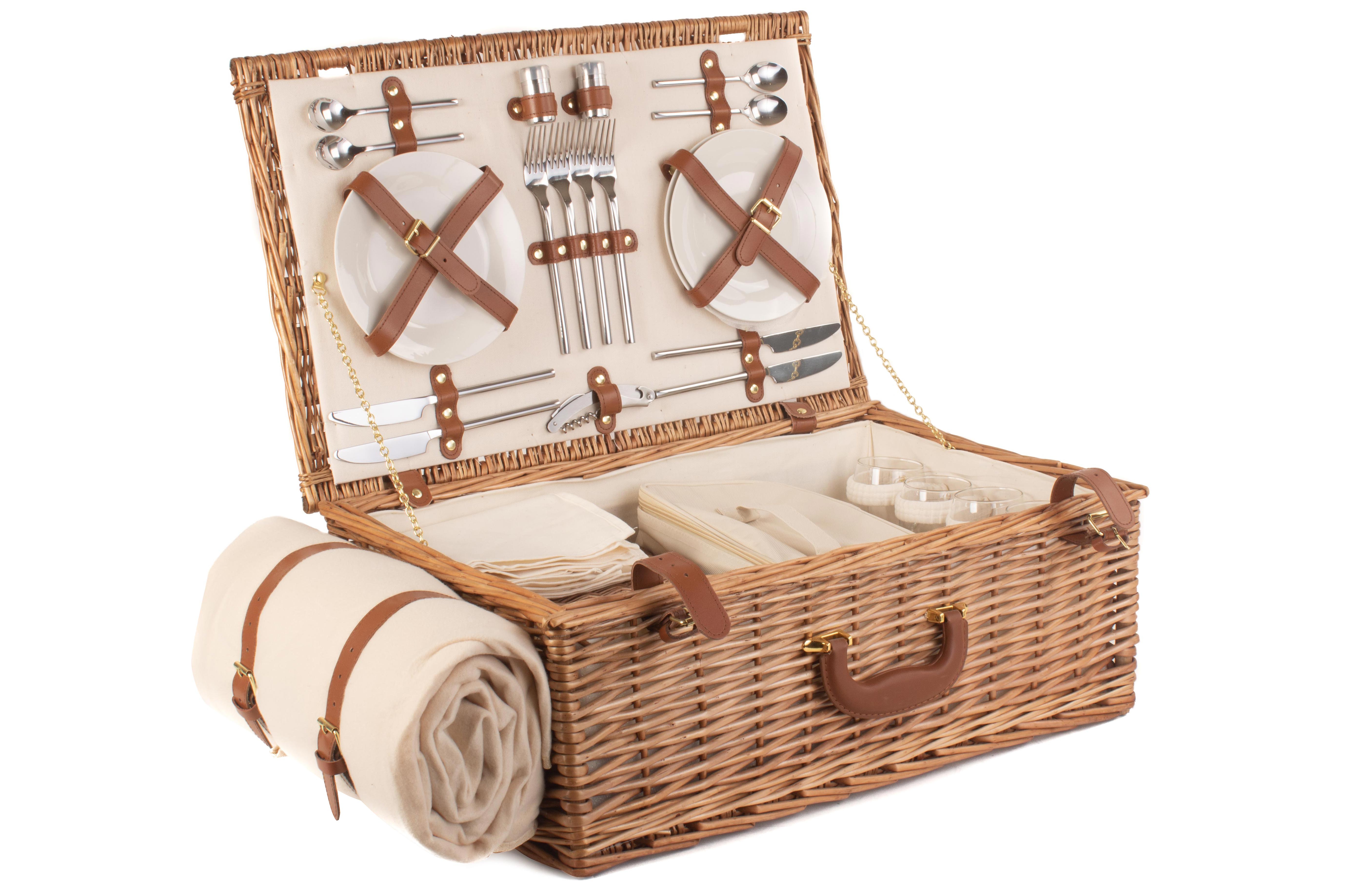 Deluxe 4 Person Hamper Fitted Picnic Hampers